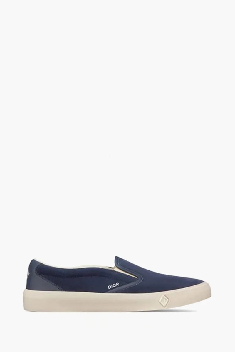 DIOR HOMME B101 Slip-On in Navy Blue Suede Calfskin
