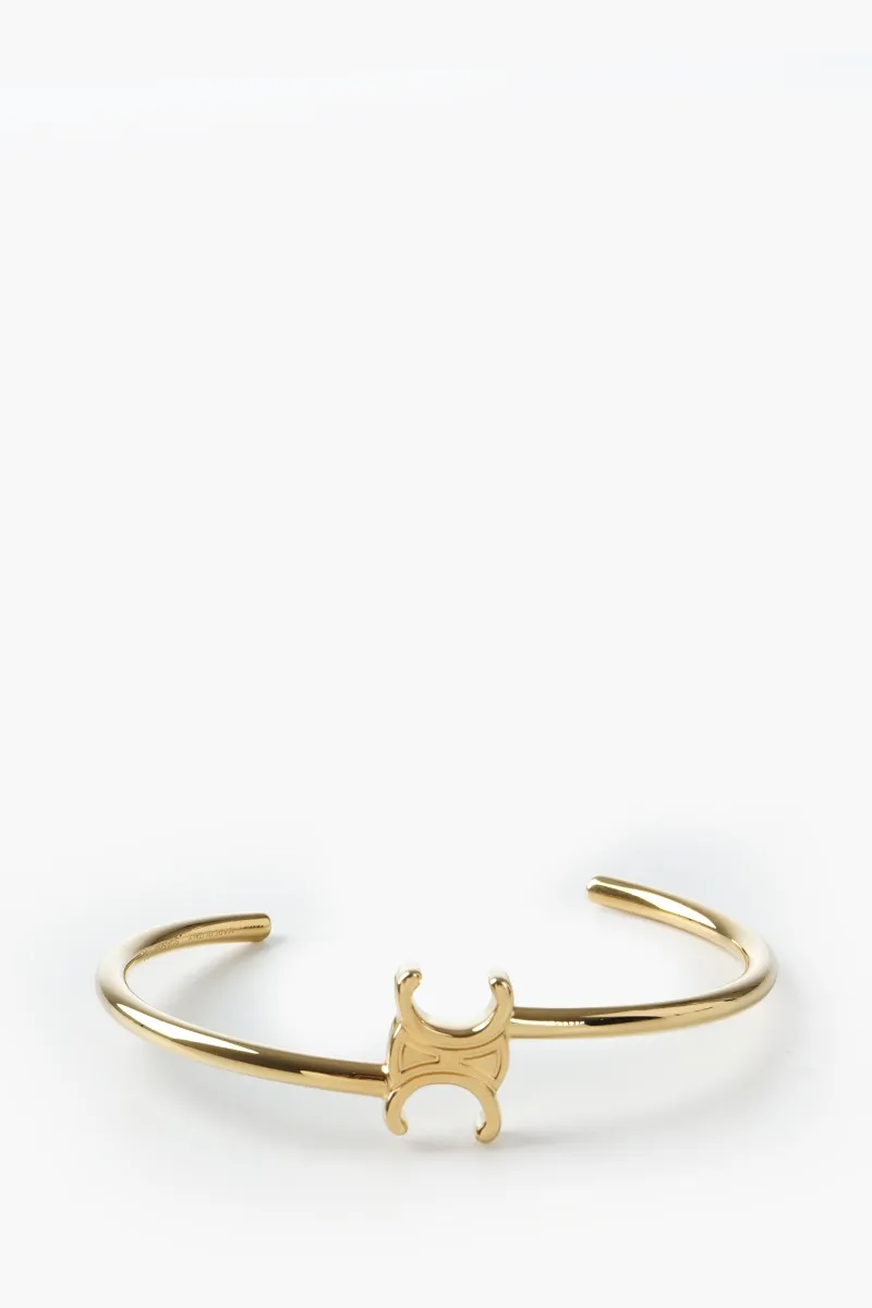 CELINE Triomphe Asymmetric Cuff In Gold Brass