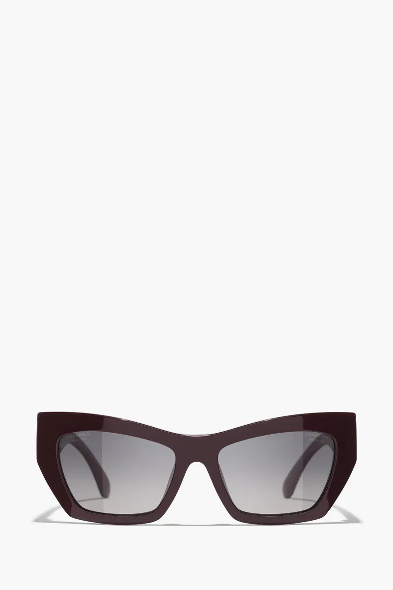 CHANEL Cat Eye Sunglasses in Drak Purple Acetate & Nylon