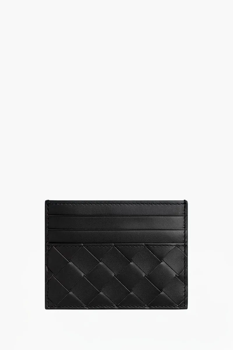 BOTTEGA VENETA Intrecciato Credit Card Case in Black with 6 Card Slots