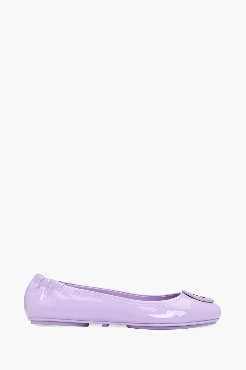 TORY BURCH Minnie Travel Flat in Lavender Clouds Patent