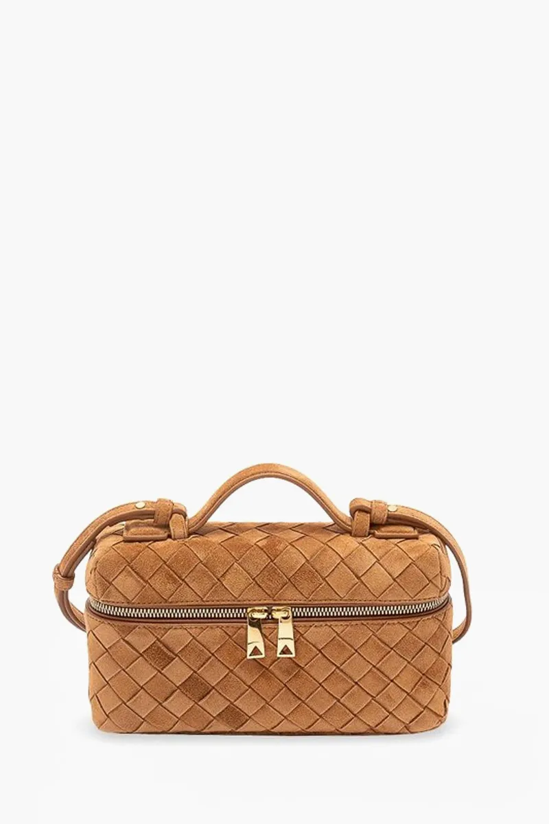 BOTTEGA VENETA Bang Bang Vanity Case Intrecciato in Amber Calfskin GHW