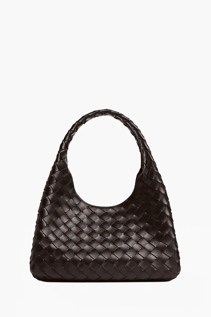 BOTTEGA VENETA Small Campana Intrecciato Shoulder Bag in Fondant Lambskin