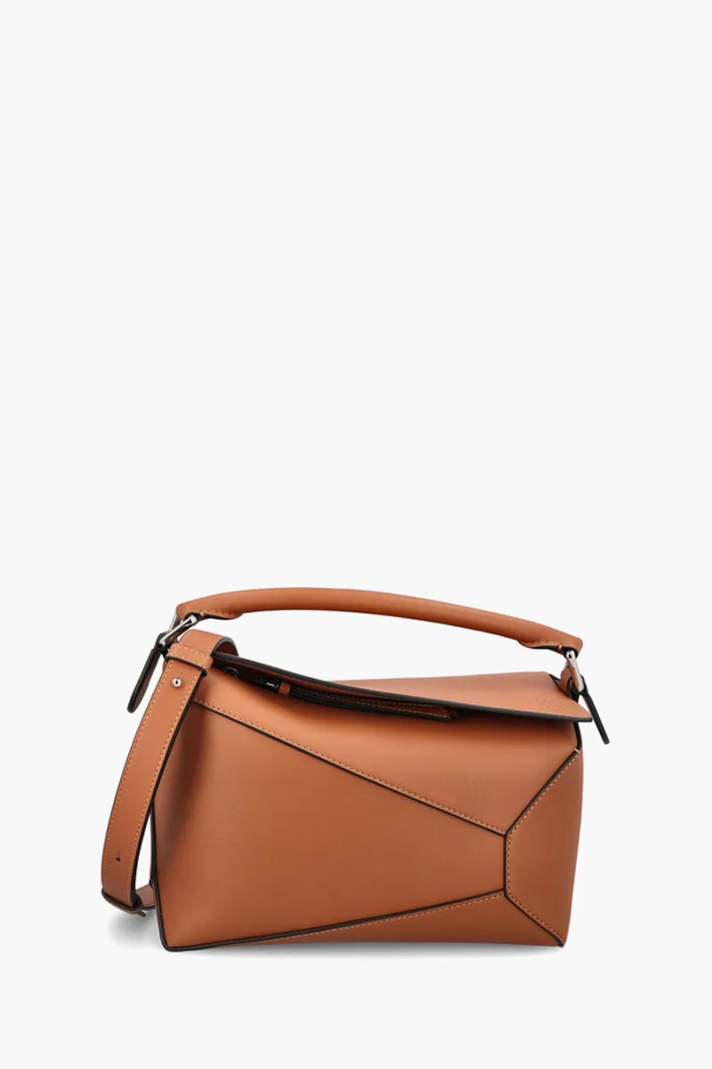 LOEWE Small Puzzle Edge Bag in Tan Classic Calfskin