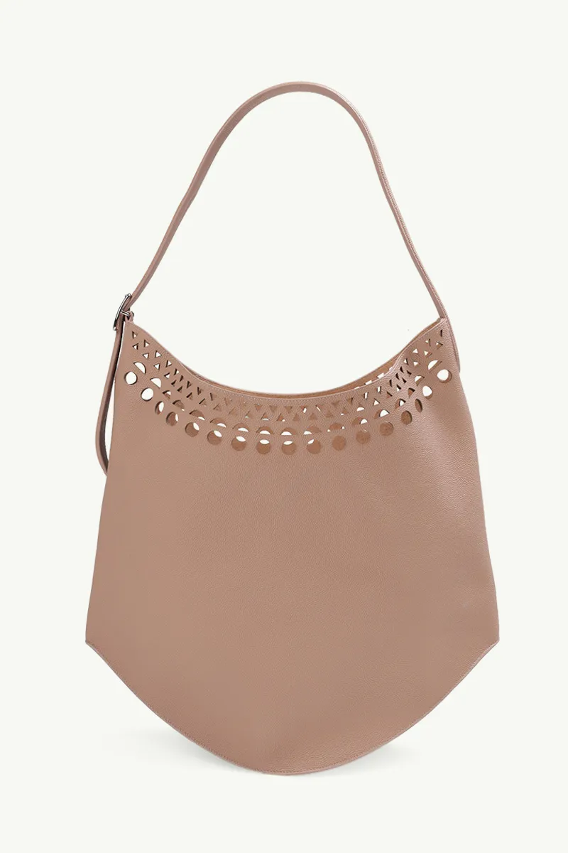 ALAIA Large Le Gail Bag in Sand Leather with Vienne Motif