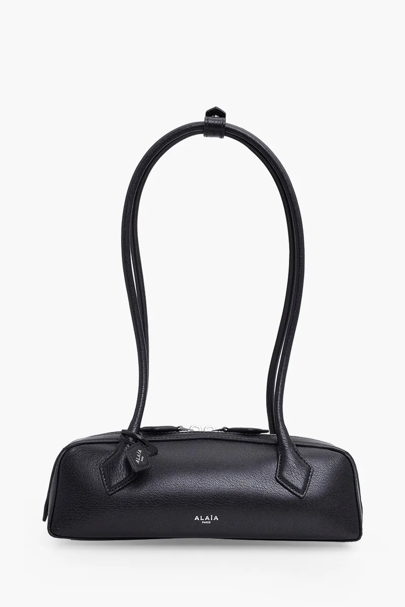 ALAIA Small Le Teckel Bag in Black Calf Leather