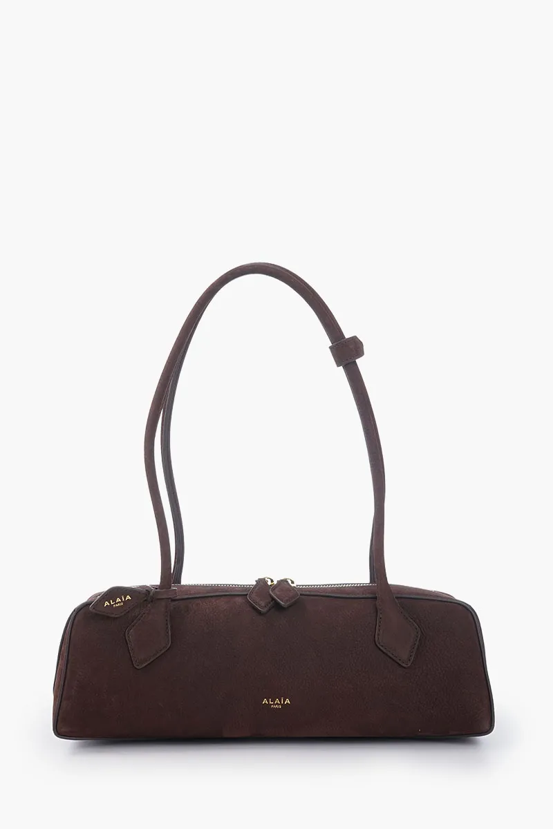 ALAIA Le Teckel Medium Bag in Golden Brown Nubuck