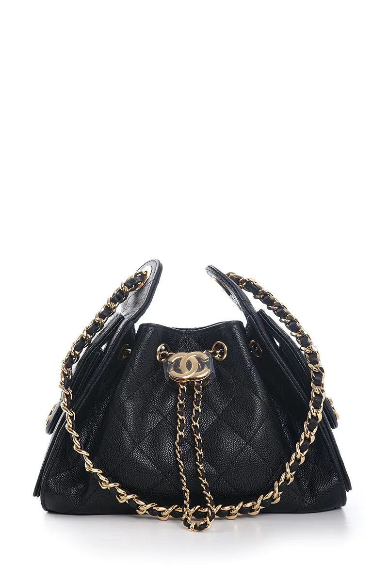 CHANEL Mini 25 C25 Handbag in Black Caviar Leather GHW
