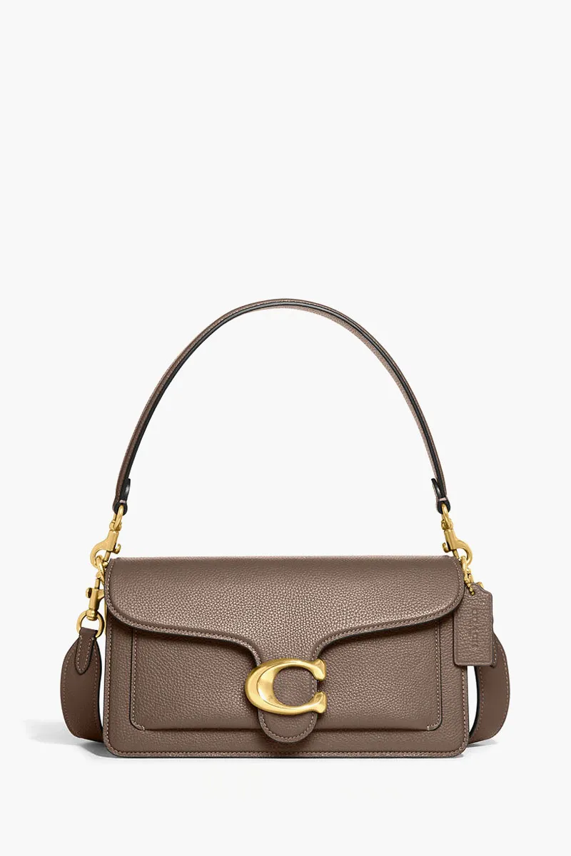 COACH Tabby Shoulder Bag 26 in Dark Stone Pebble Leather