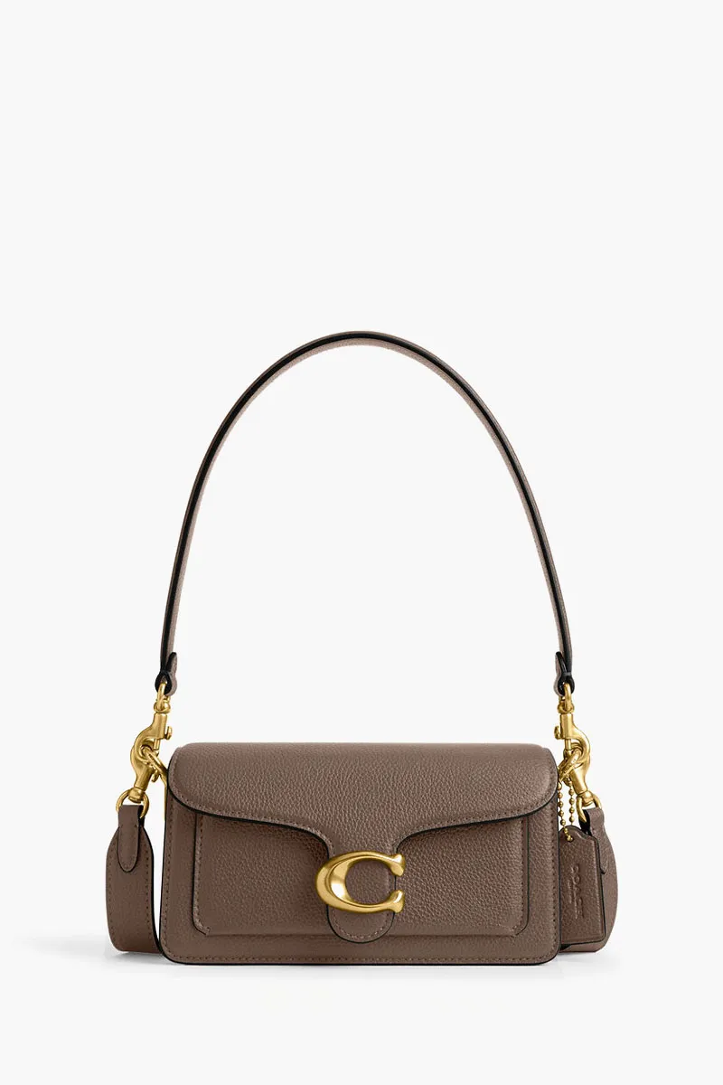 COACH Tabby Shoulder Bag 20 in Dark Stone Pebble Leather