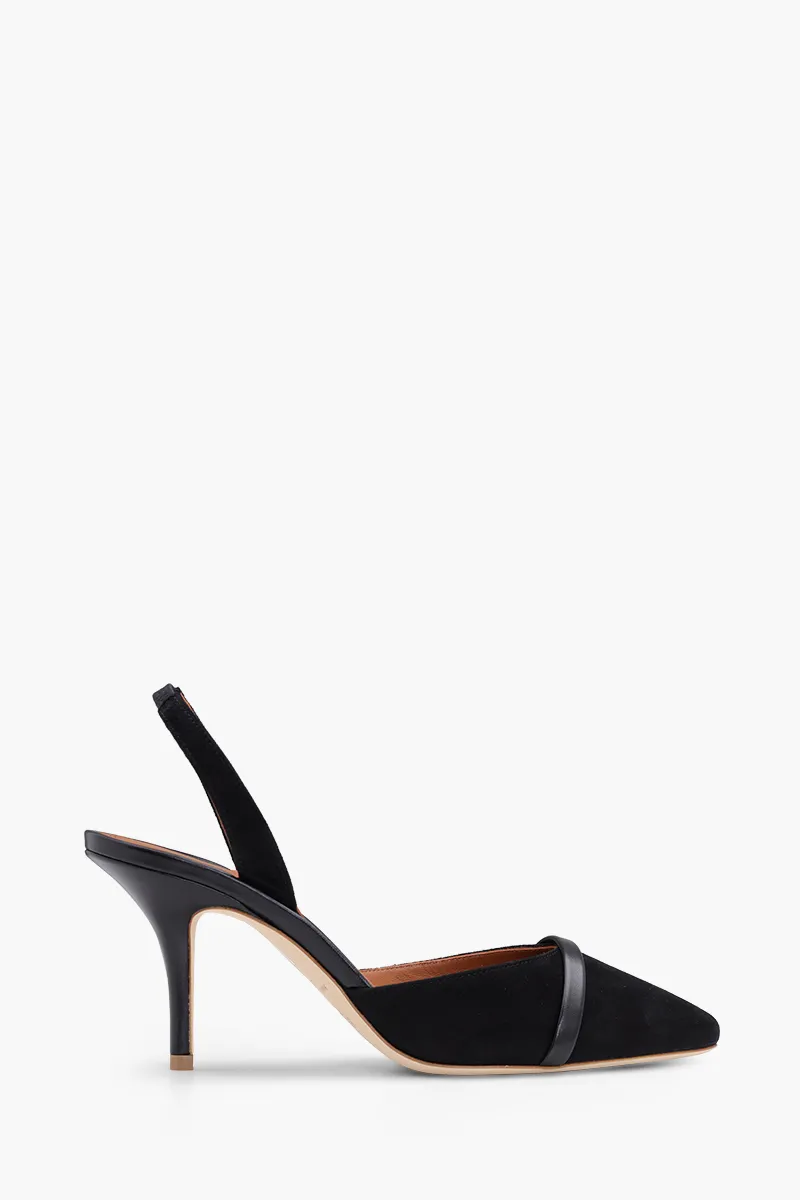 MALONE SOULIERS Elsie Slingback Pumps 70mm in Black/Black Suede