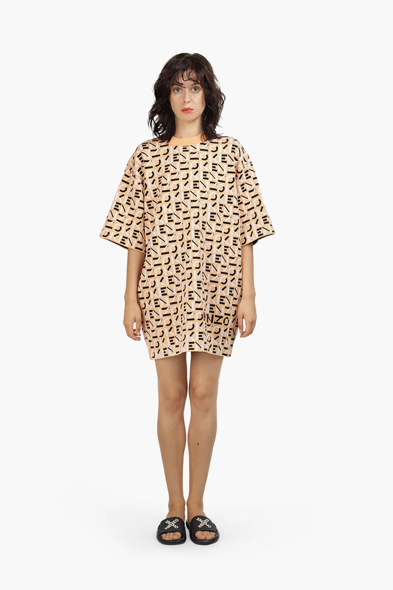KENZO Women Sport Monogram Dress in Apricot