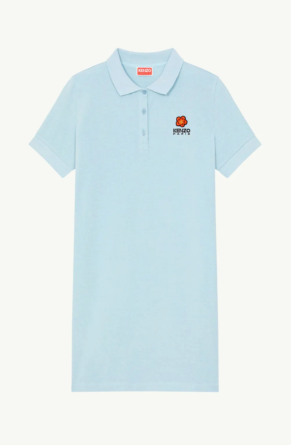 KENZO Women Boke Flower Crest Polo Dress in Sky Blue