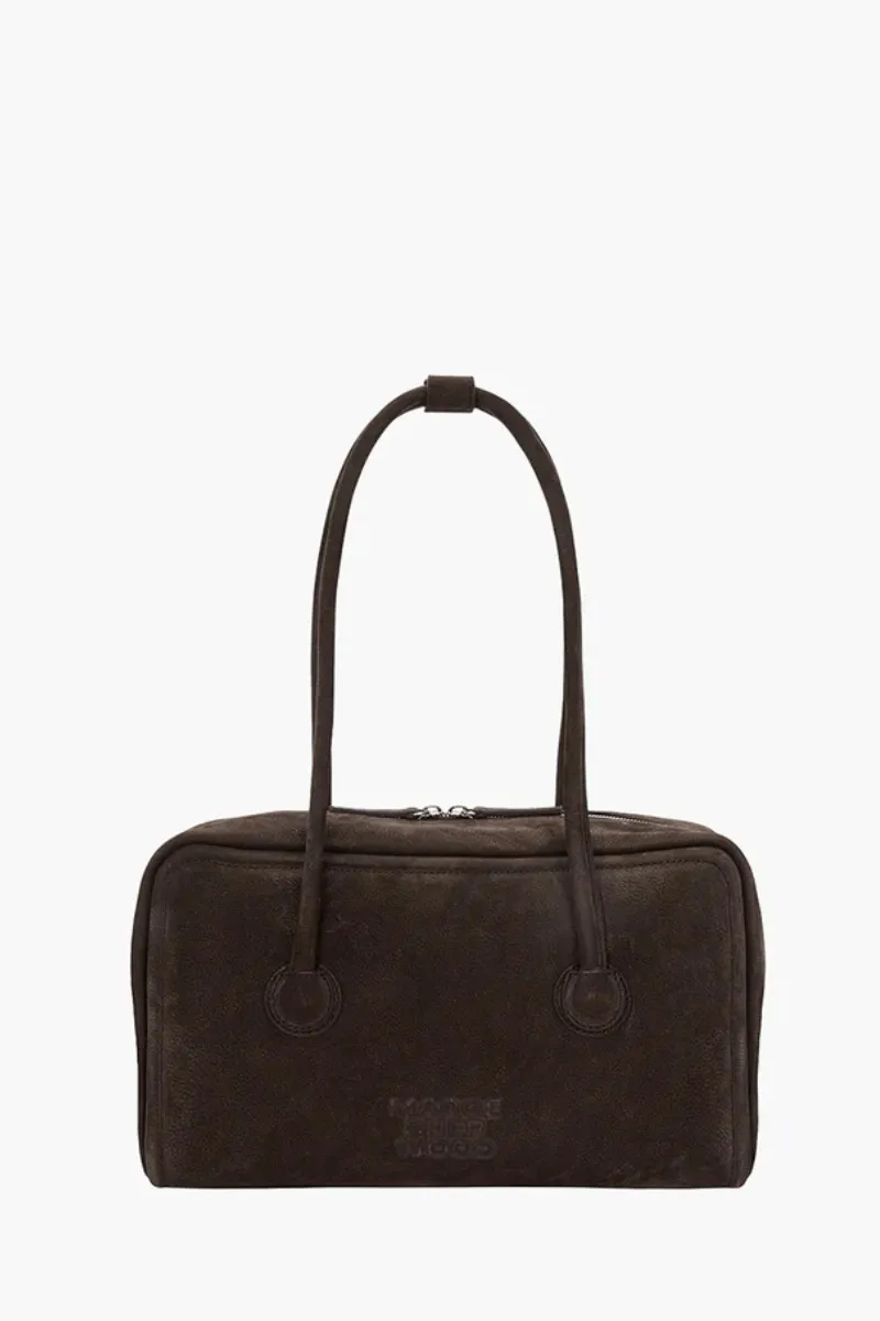MARGESHERWOOD Medium Soft Boston Bag in Hush Nubuck Shrunken Grain Cow Leather