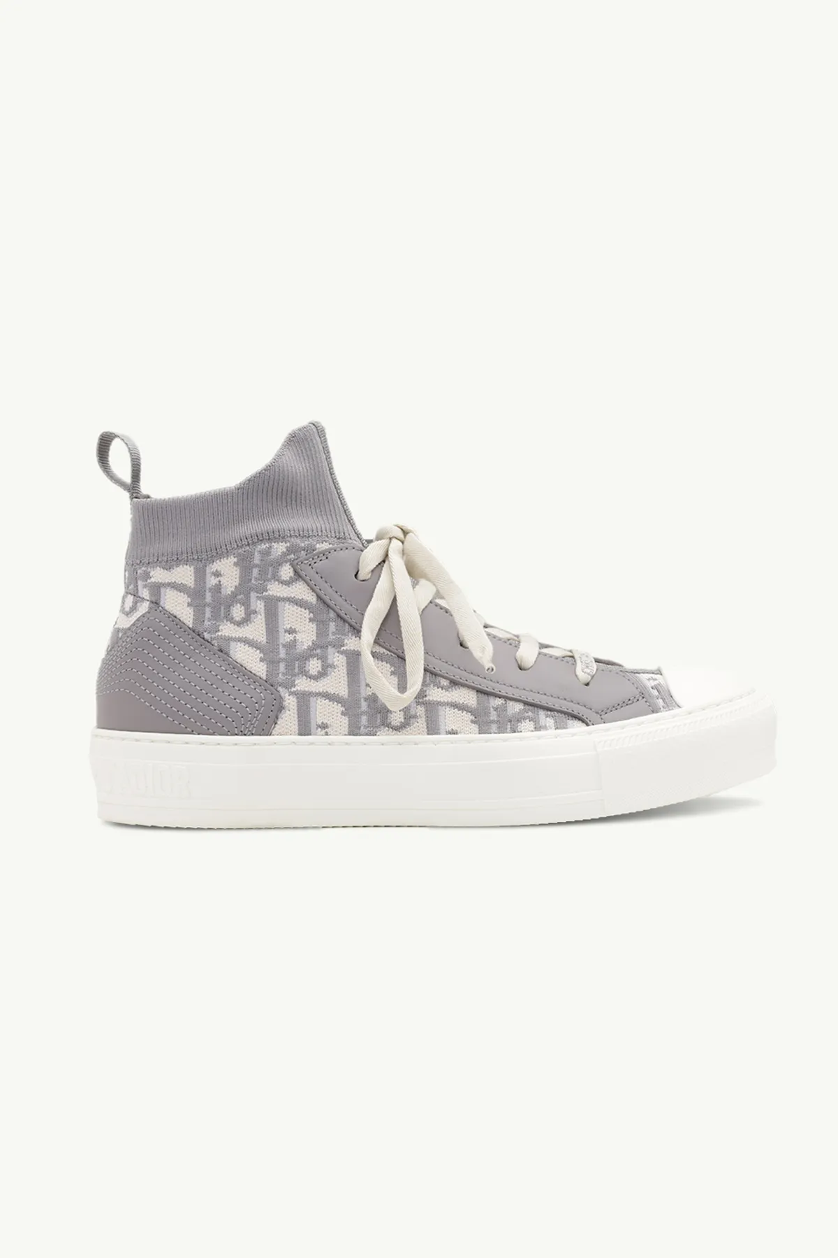 CHRISTIAN DIOR Walk'n'Dior Oblique Mid-Top Sneaker in Beige/Gray