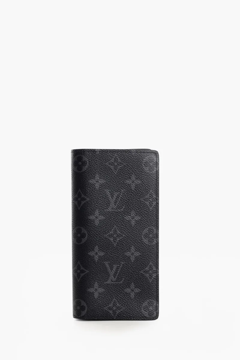 LOUIS VUITTON Brazza Wallet in Grey Monogram Eclipse Canvas