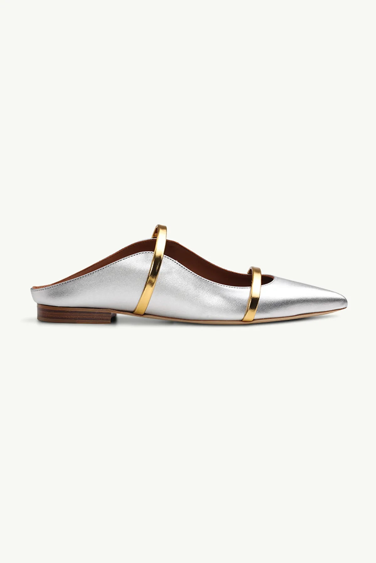 MALONE SOULIERS Maureen Mules in Silver/Gold