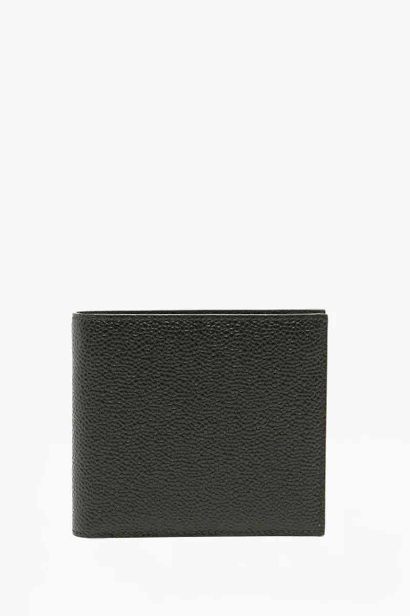THOM BROWNE Pebble Textured Bifold Wallet in Black