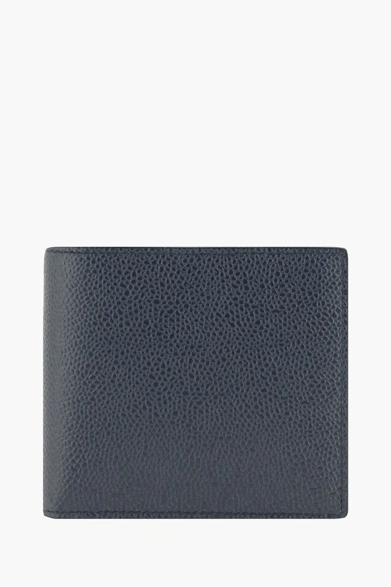 THOM BROWNE Pebble Textured Bifold Wallet in Navy