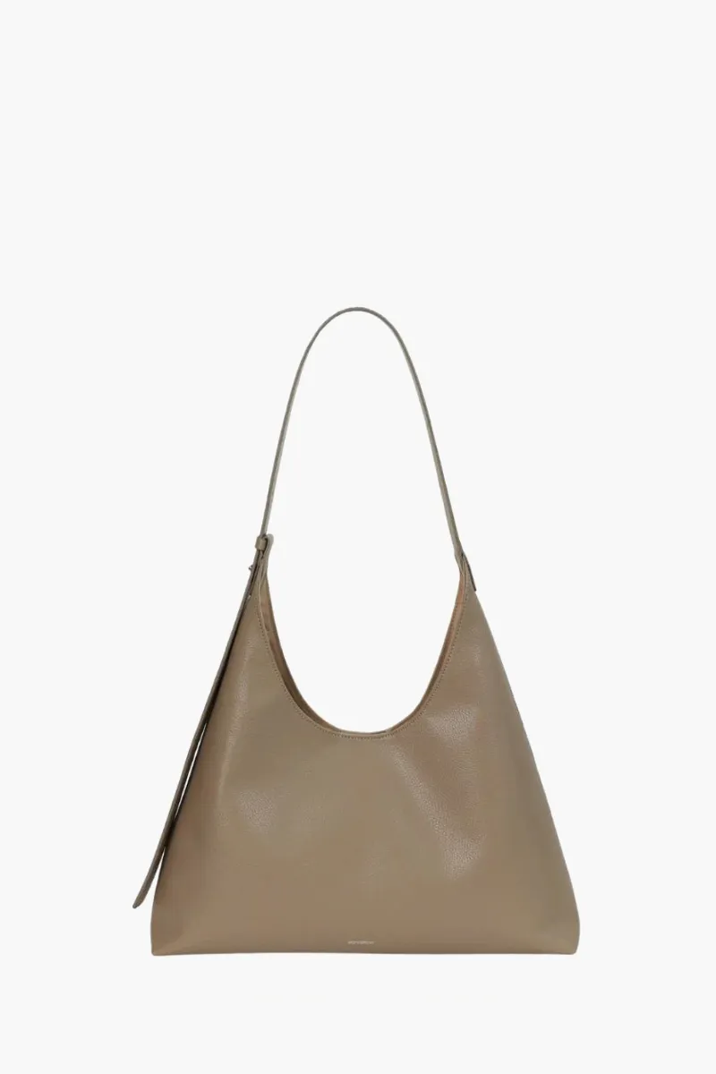 MONOROW Angle Shoulder Bag in Etoupe Recycled Leather
