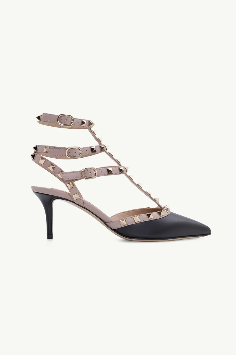 VALENTINO Rockstud Kitten 6.5cm in Black Calf