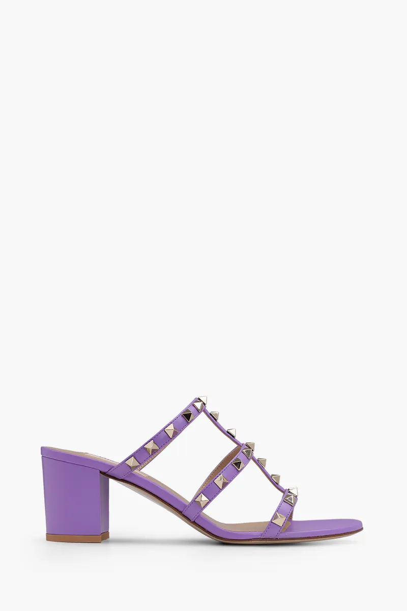 VALENTINO Rockstud 6cm Chunky Sandals in Wisteria