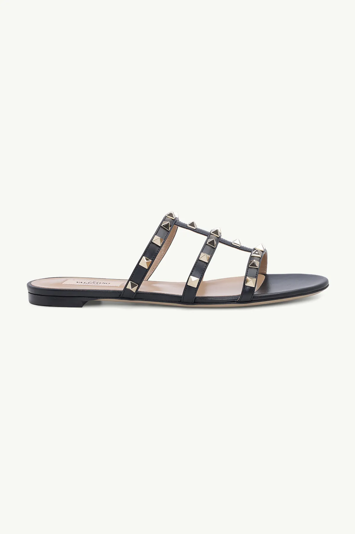 VALENTINO Rockstud Strappy Slides in Black