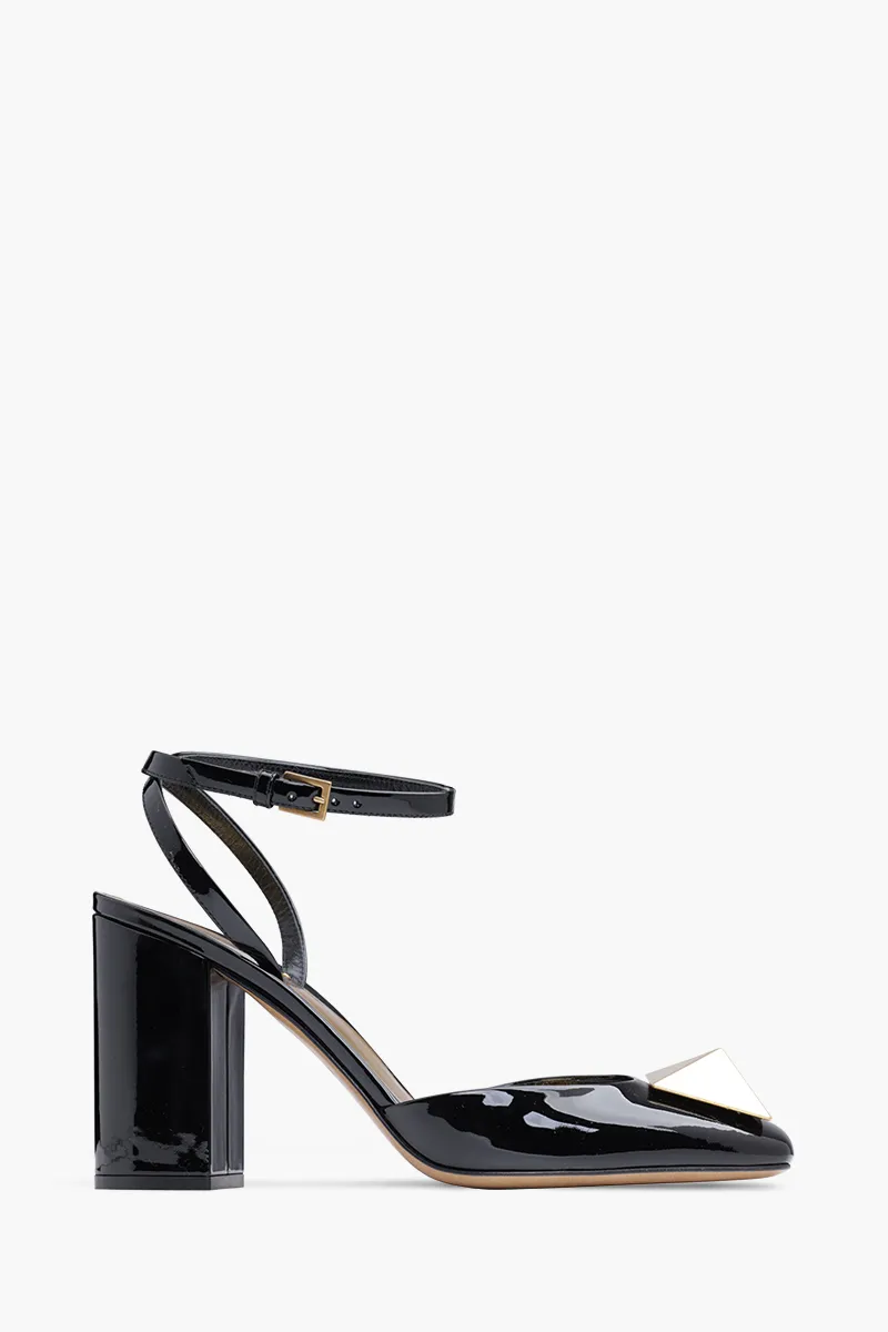 VALENTINO One Stud Pumps 90mm in Black Patent