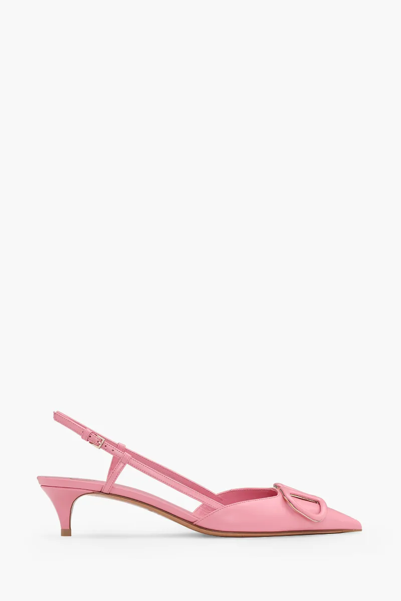 VALENTINO VLogo Slingback Pumps 40mm in All Candy Rose