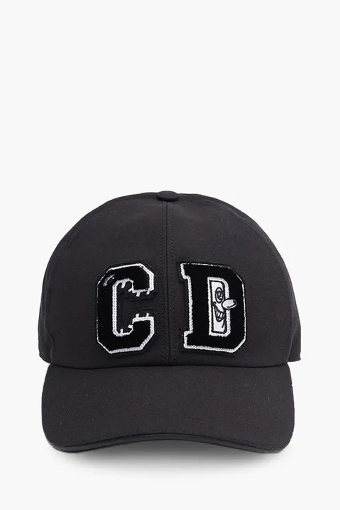 DIOR HOMME x KENNY Scharf Tonal Patch Baseball Cap in Black Canvas