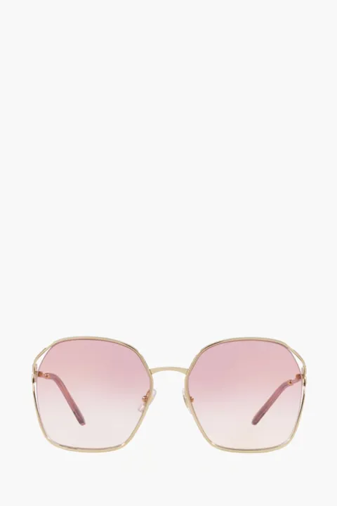 MIU MIU MU 52WS Irregular Sunglasses in Gold/Dark Violet