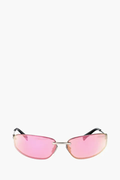 MIU MIU Racing Sunglasses in Silver/Pink Metal