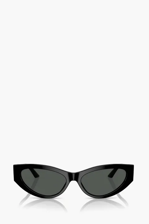 VERSACE Women Cat Eye Sunglasses in Black/Dark Grey Acetate