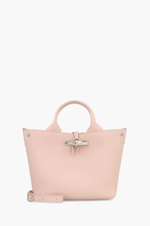 LONGCHAMP Small Le Roseau Top Handle Hand Bag in Ballerina Grained Leather
