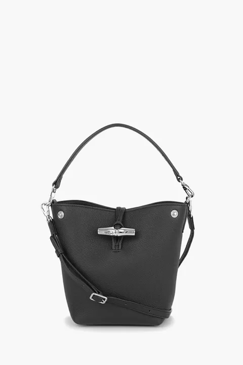 LONGCHAMP Le Roseau XS Bucket Bag in Black Leather