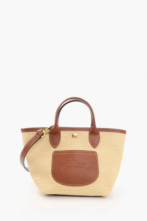 LONGCHAMP XS Le Pliage Collection Basket Bag in Brown 