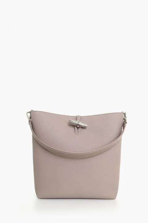 LONGCHAMP Medium Le Roseau Hobo Shoulder Bag in Clay Cowhide Leather