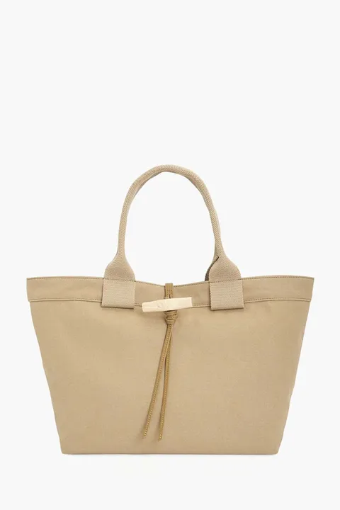 LONGCHAMP Large Le Roseau Cabas Tote Bag in Desert Canvas