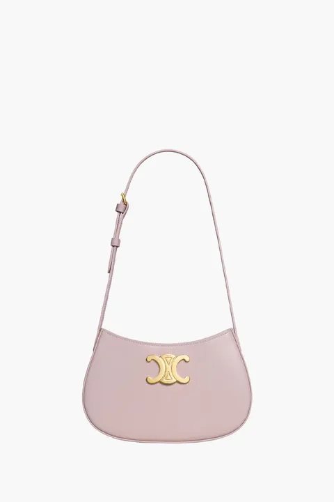 CELINE Medium Tilly Shoulder Bag in Bleached Pink Shiny Calfskin