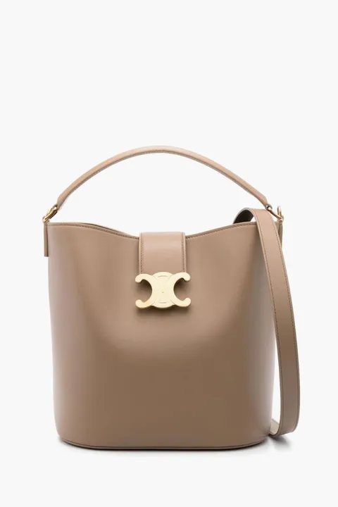 CELINE Medium Louise Bucket Bag in Smoked Brown Smooth Calfskin