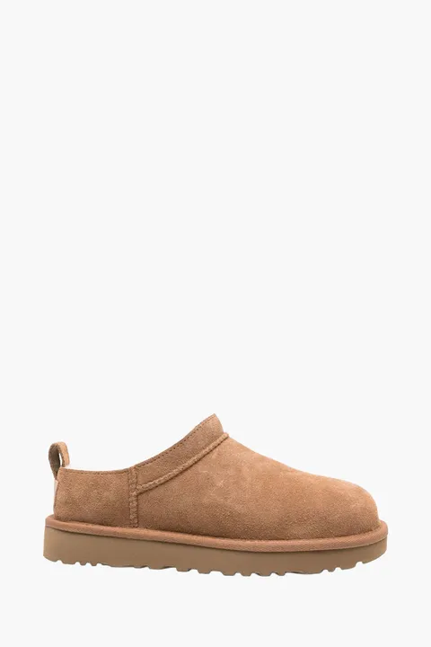 UGG Women Classic Micro Ankle Boots in Chestnut Suede with Logo