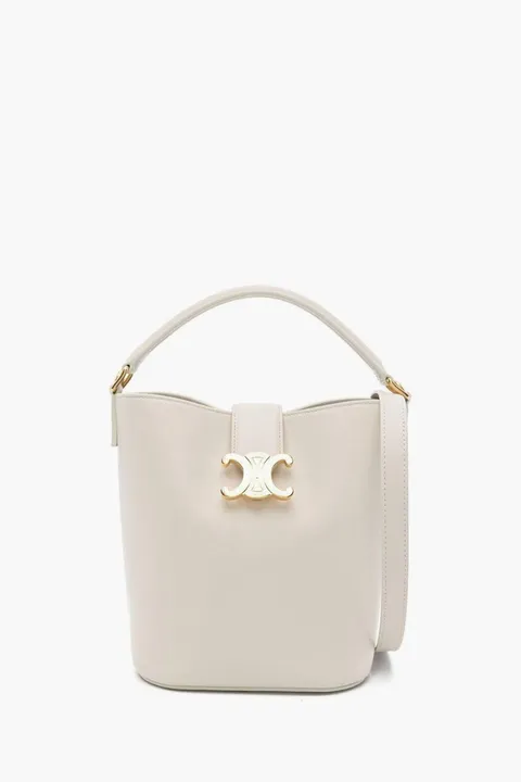 CELINE Small Louise Bucket Bag in Rice Smooth Calfskin