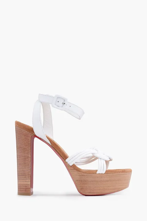 CHRISTIAN LOUBOUTIN Ella 130mm in White Nappa Leather