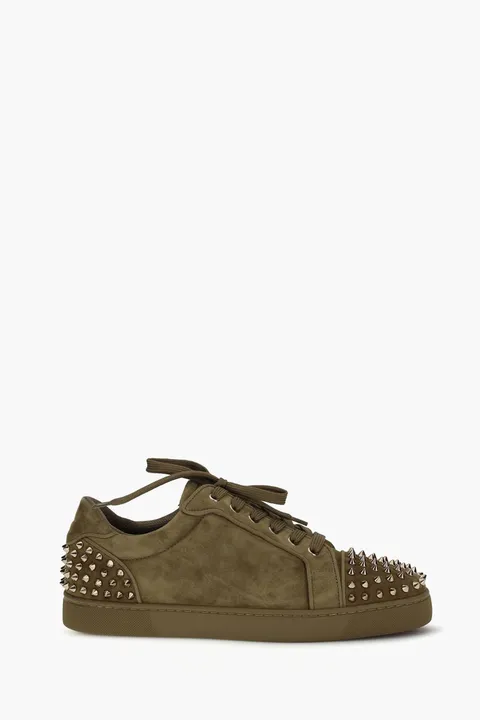 CHRISTIAN LOUBOUTIN Men Seavaste 2 Lace-Up Sneakers in Brown Calfskin