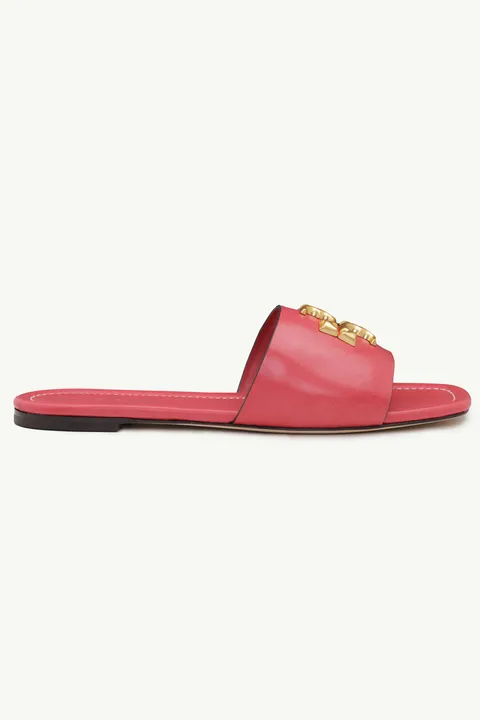 TORY BURCH Women Eleanor Slide in Bordeaux Smooth Leather GHW