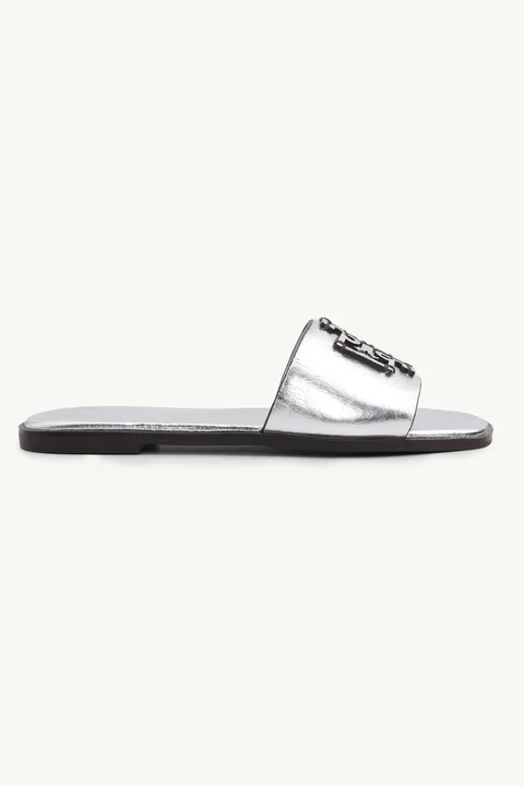 TORY BURCH Women Ines Slide Sandals in Silver Metallic