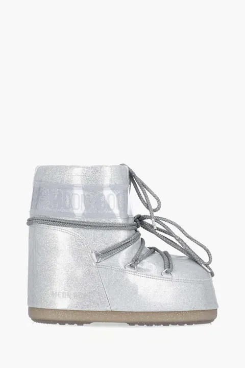 MOON BOOT Women Icon Low Glitter Boots in Silver