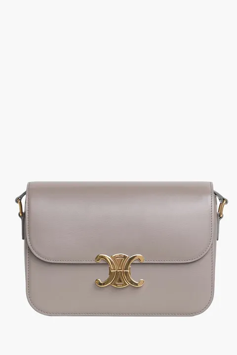 CELINE Medium Triomphe Bag in Pebble Shiny Calfskin