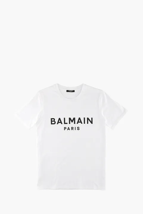 BALMAIN Women Balmain Paris Logo Casual Cut T-Shirt in White/Black