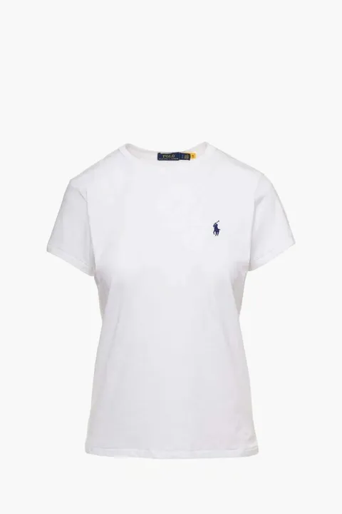 POLO RALPH LAUREN Women Logo Short Sleeves T-Shirt in White/Black Cotton